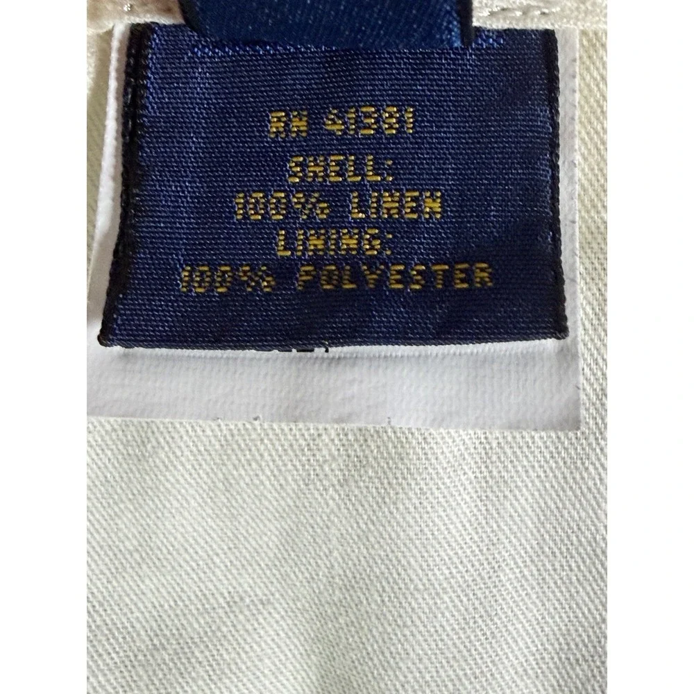 Polo Ralph Lauren 36x30 Tan 100% Linen Mens Dress Pants Trousers Made In Italy